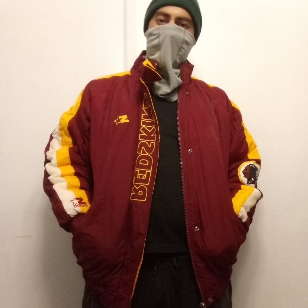 STARTER Burgundy and Yellow Varsity Jacket